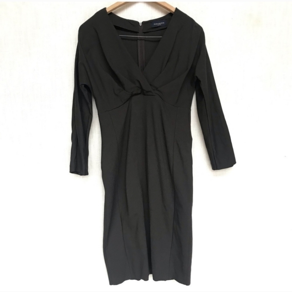 Piazza Sempione Dress size 44 EURO Large 12 Elbow Sleeve Dark Brown